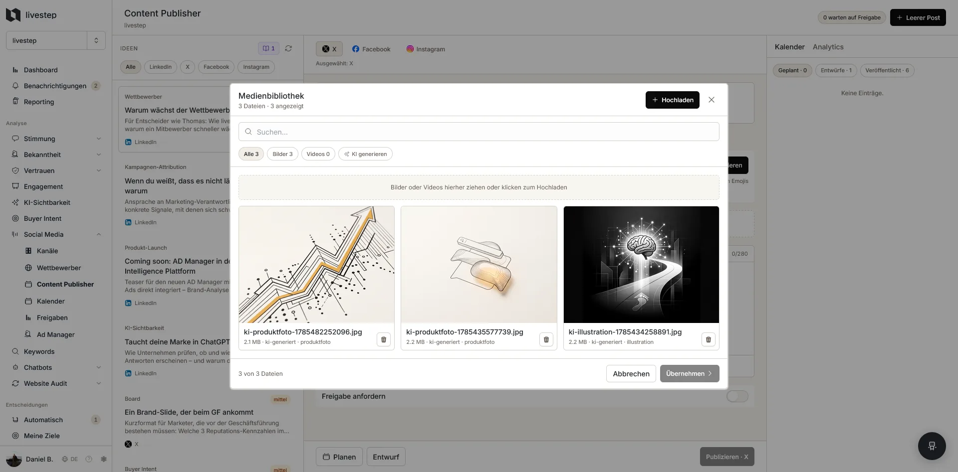Social Media Workflow in livestep
